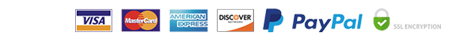 Accepted Payment Methods (Visa, MasterCard, Amex, Discover, PayPal, SSL)